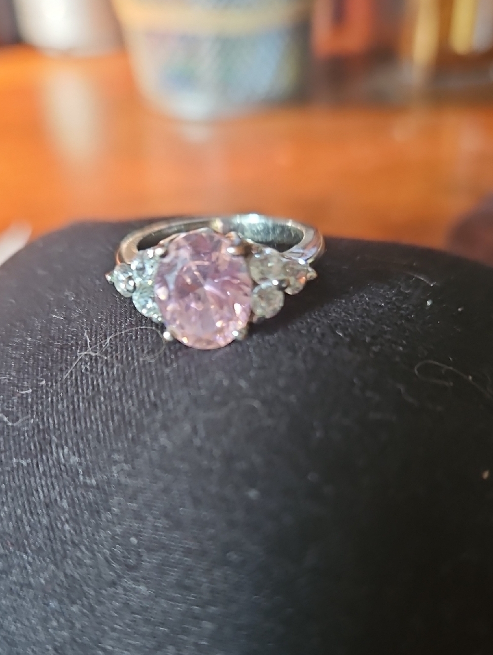 Cocktail Designer Ring Faux Oval Amethyst Filigree